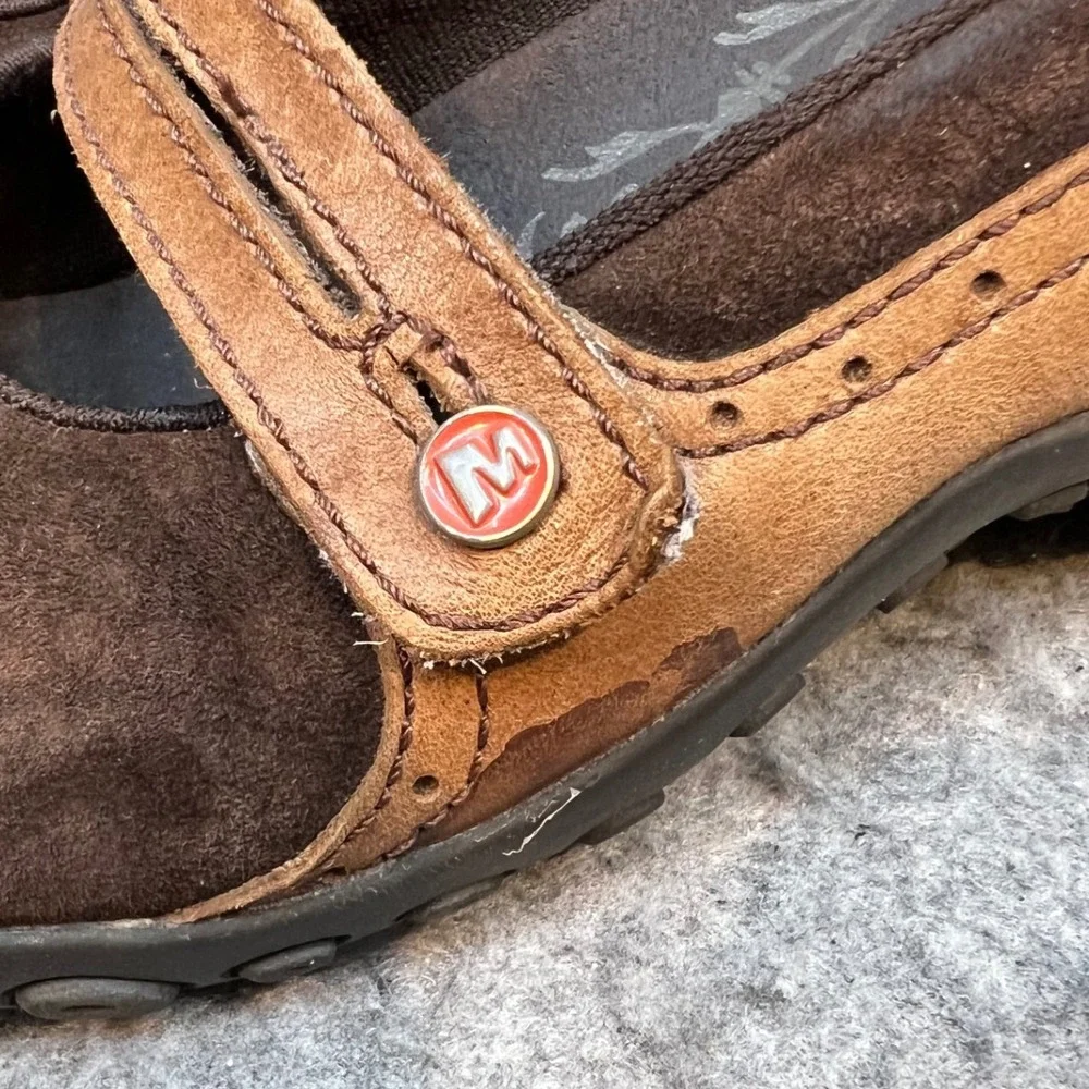 Merrell Brown‎ Suede Leather Accent Mary Jane Comfort Shoes Outfoors Women's  8